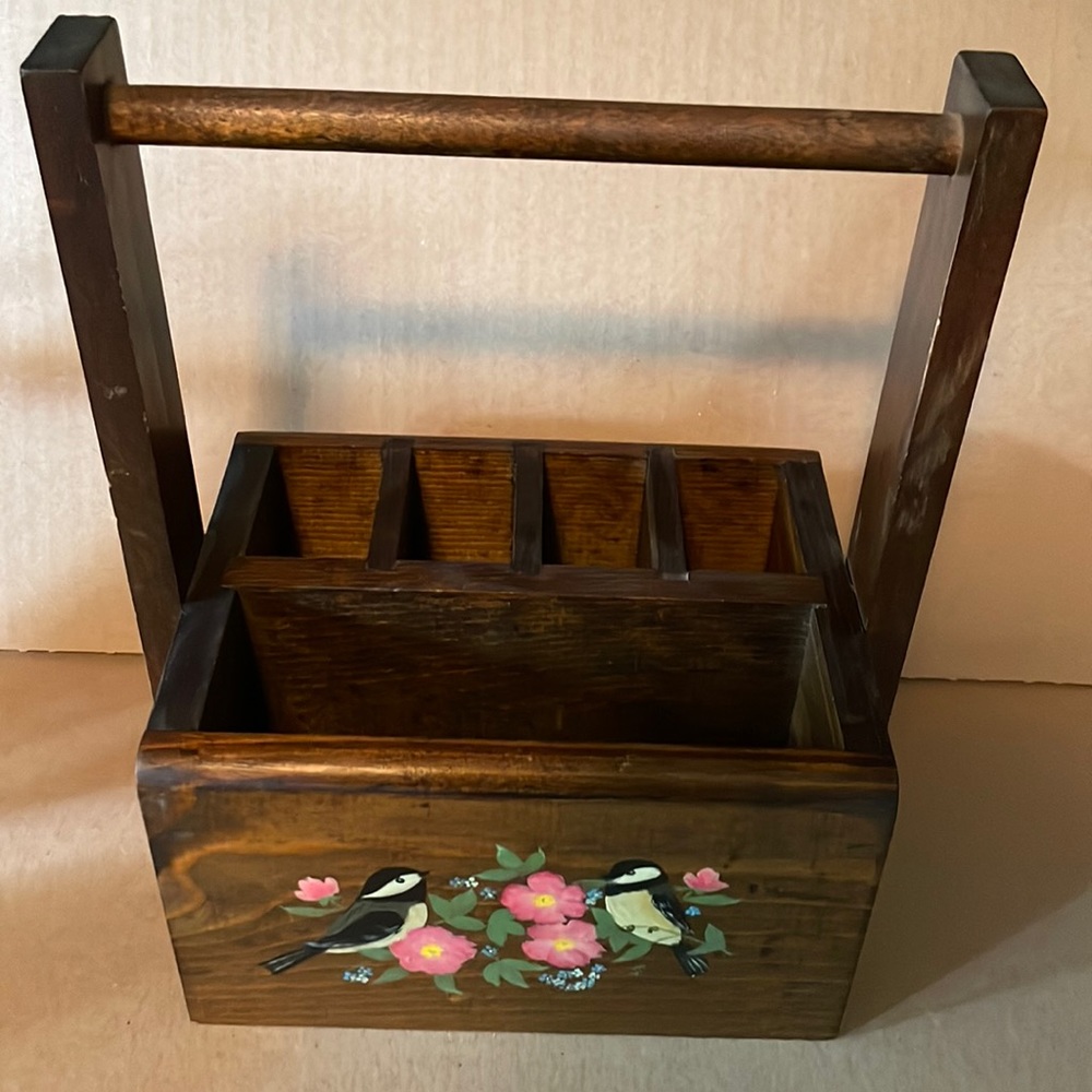 Hand-Painted Wooden Caddy.